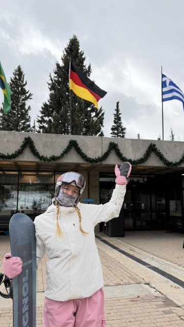 Beverly sur son snowboard
