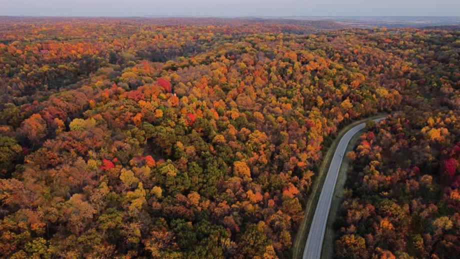La Great River Road vue du ciel Vue aérienne de la Great River Road